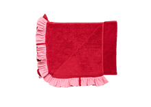Load image into Gallery viewer, Ruffle Beach Towel:  Wine Red & Rose Pink