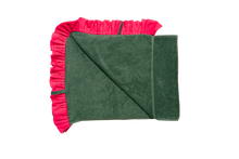 Load image into Gallery viewer, Ruffle Beach Towel: Mango Green & Raspberry