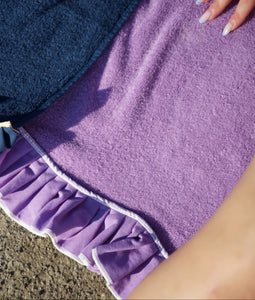 Ruffle Beach Towel: Lilac & Cream