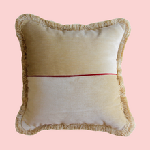 Load image into Gallery viewer, Special Patchwork Blue and Cream Velvet with Cream Fringe