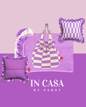 Load image into Gallery viewer, Patchwork Beach Bag: Lilac &amp; Cream
