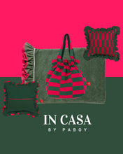 Load image into Gallery viewer, Ruffle Beach Towel: Mango Green & Raspberry