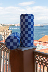 River Blue and Big Blue Checkerboard Bolster