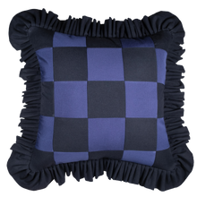 Load image into Gallery viewer, Navy Blue &amp; Klein Blue Patchwork with Navy Blue Ruffle
