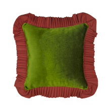 Load image into Gallery viewer, Ruffle:  Green velvet &amp; Red ruffle
