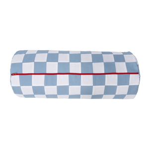 Big Blue and White Checkerboard Bolster