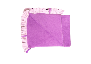 Ruffle Beach Towel: Lilac & Cream