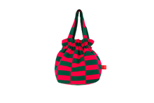 Load image into Gallery viewer, Patchwork Beach Bag: Mango Green &amp; Raspberry
