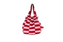 Load image into Gallery viewer, Patchwork Beach Bag: Wine Red &amp; Rose Pink
