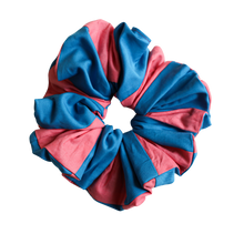 Load image into Gallery viewer, River Blue and Pink Patchwork Scrunchie
