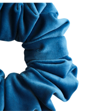 Load image into Gallery viewer, River Blue Velvet Scrunchie
