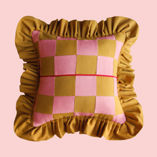 Load image into Gallery viewer, Special Patchwork Ocra and Pink with Ocra Ruffle
