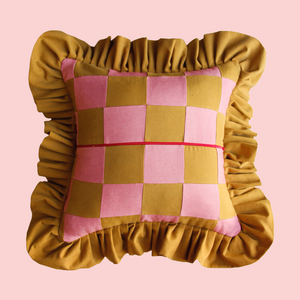 Special Patchwork Ocra and Pink with Ocra Ruffle