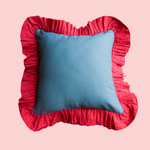 Load image into Gallery viewer, Beach Blue with Raspberry Ruffle
