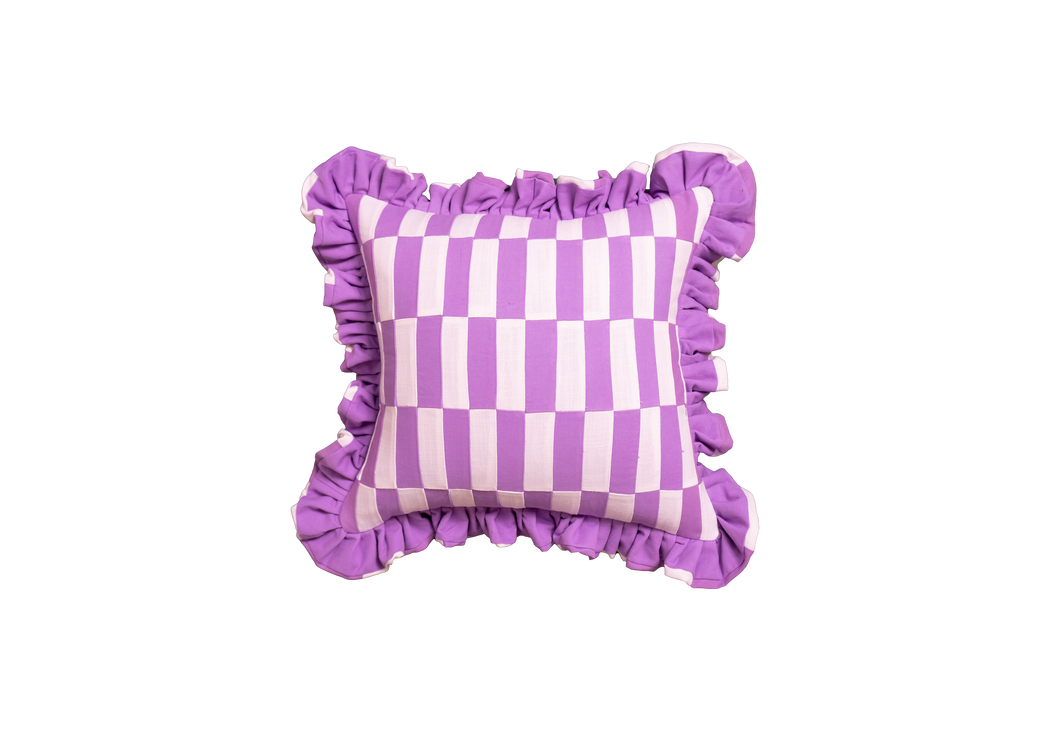Ruffle Rectangle Patchwork Lilac & Cream