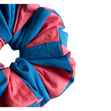 Load image into Gallery viewer, River Blue and Pink Patchwork Scrunchie
