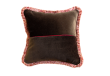 Load image into Gallery viewer, Dark Brown Velvet with Pink Fringe
