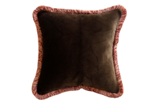 Load image into Gallery viewer, Dark Brown Velvet with Pink Fringe
