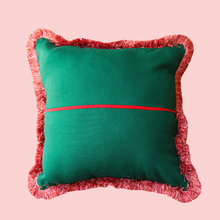 Load image into Gallery viewer, Mango Tree Green with Rose Pink Fringe
