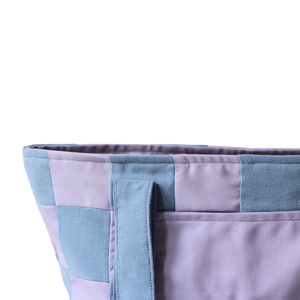 Beach Blue and Lilac Patchwork Beach Bag