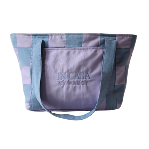 Beach Blue and Lilac Patchwork Beach Bag