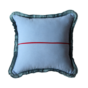 Beach Blue and Lilac Patchwork with Blue Fringe
