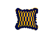 Load image into Gallery viewer, Ruffle Rectangle Patchwork Mustard Yellow and Navy Blue
