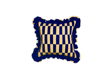 Load image into Gallery viewer, Ruffle Rectangle Patchwork Navy Blue and Sandy Yellow
