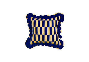 Ruffle Rectangle Patchwork Navy Blue and Sandy Yellow