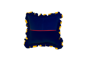 Ruffle Rectangle Patchwork Mustard Yellow and Navy Blue