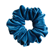 Load image into Gallery viewer, River Blue Velvet Scrunchie
