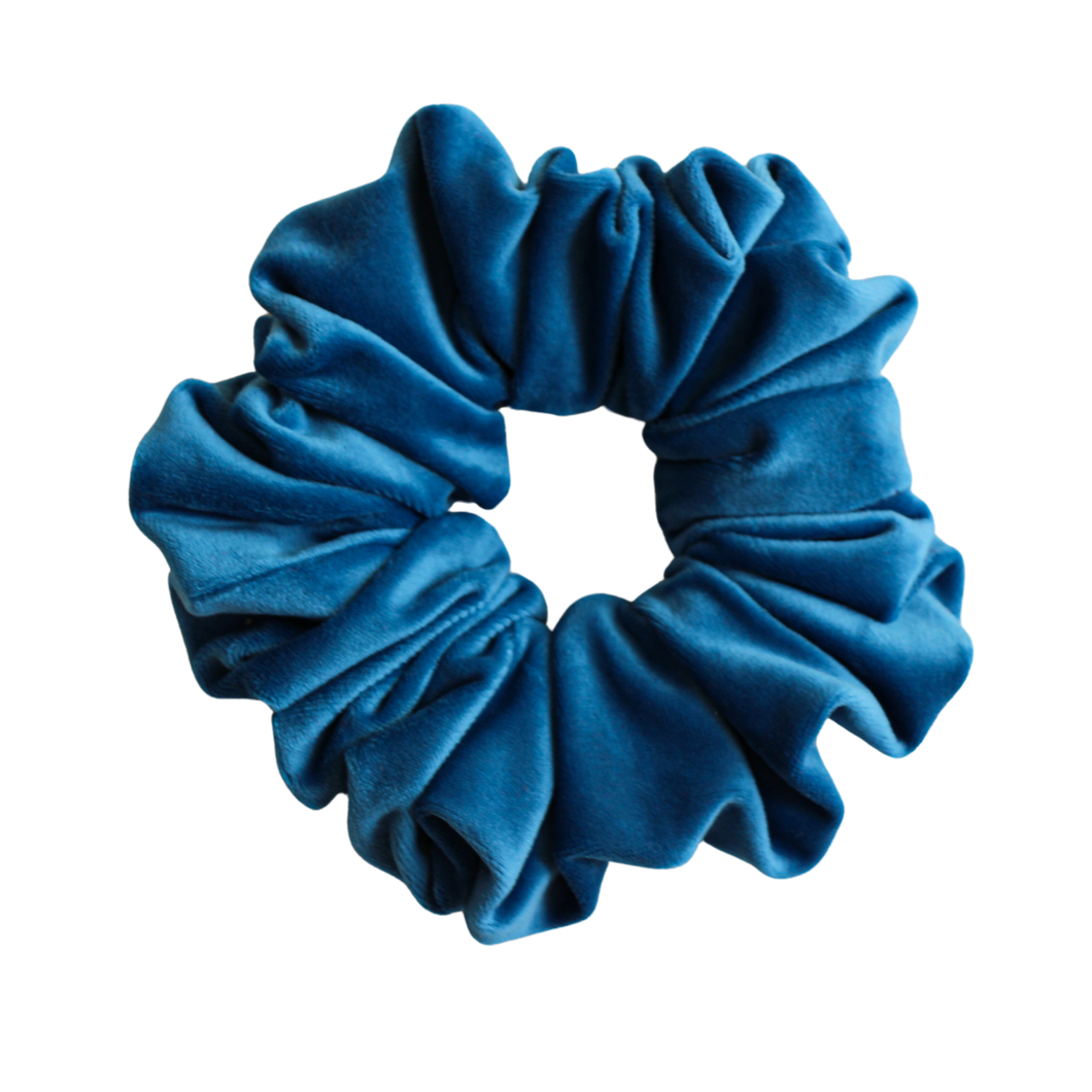 River Blue Velvet Scrunchie