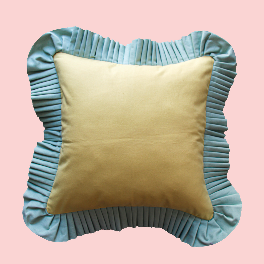 Sandy Yellow with Light Mint Green Ruffle