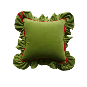 Green and Red Velvet with Green Velvet Ruffle