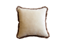 Load image into Gallery viewer, Beige Cream Velvet with Brown Fringe
