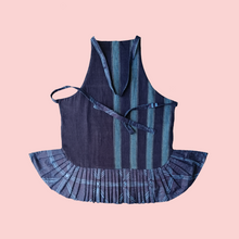 Load image into Gallery viewer, Special African Fabric with Dodger Blue Stripe with Dodger Blue Ruffle Apron
