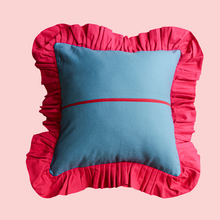 Load image into Gallery viewer, Beach Blue with Raspberry Ruffle
