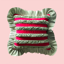 Load image into Gallery viewer, Special Stripes. Mint and Raspberry with Mint Green Ruffle
