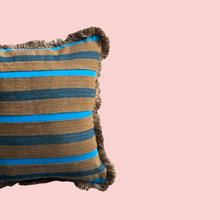Load image into Gallery viewer, Special Wooden Brown Stripes and Dodger Blue with Brown Fringe
