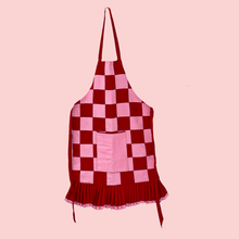 Load image into Gallery viewer, Pink and Red Patchwork with Red Ruffle Apron
