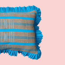 Load image into Gallery viewer, Wooden Lumber Stripes and Dodger Blue with Dodger Blue Ruffle
