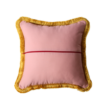 Load image into Gallery viewer, Yellow and Rose Pink Patchwork with Yellow Fringe
