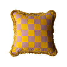 Load image into Gallery viewer, Yellow and Rose Pink Patchwork with Yellow Fringe
