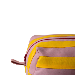 Yellow and Rose Pink Stripes Pochette