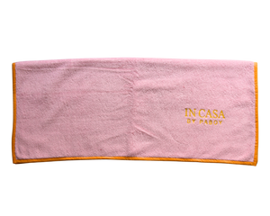 Rose Pink with Yellow Beach Towel