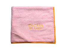 Load image into Gallery viewer, Rose Pink with Yellow Beach Towel
