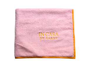 Rose Pink with Yellow Beach Towel