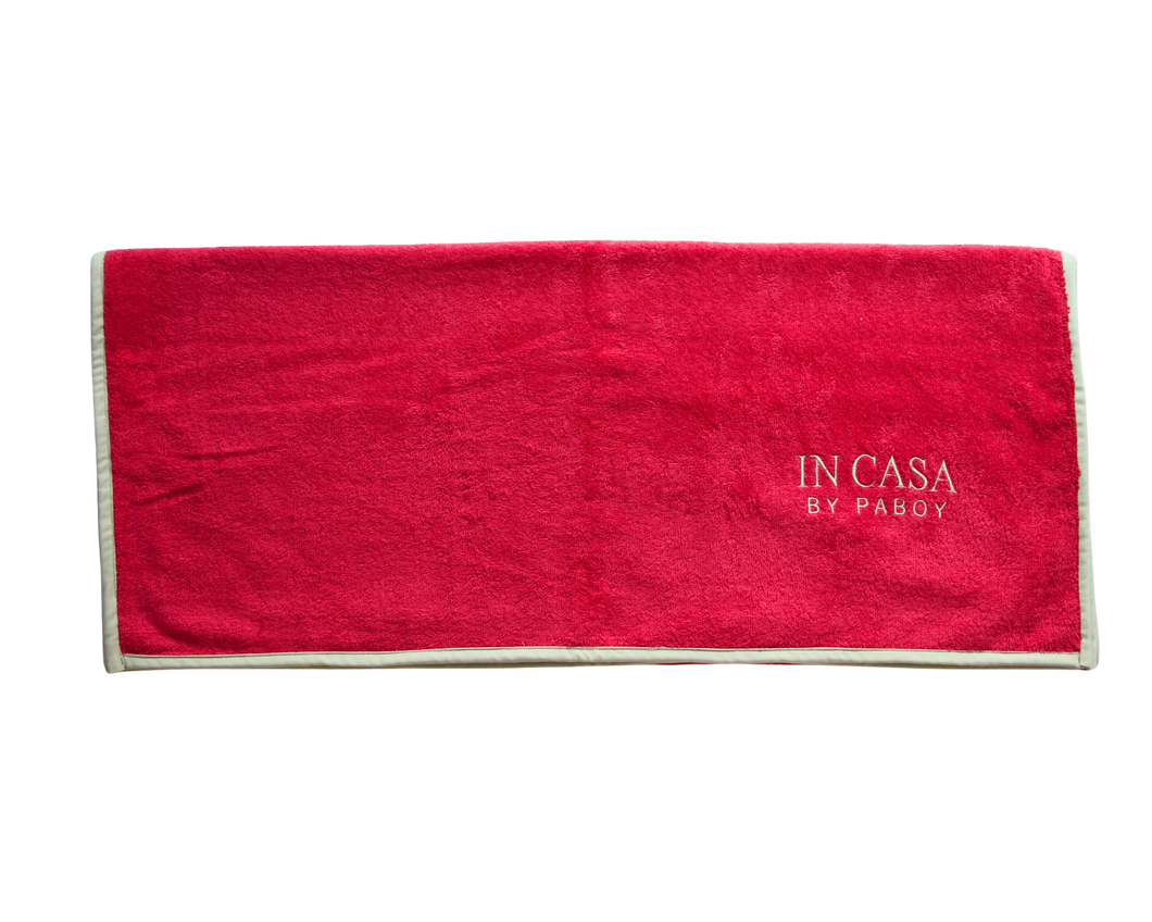 Raspberry and Mint Green Beach Towel