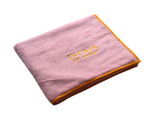 Rose Pink with Yellow Beach Towel