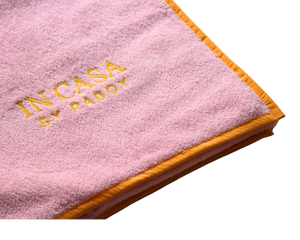 Rose Pink with Yellow Beach Towel
